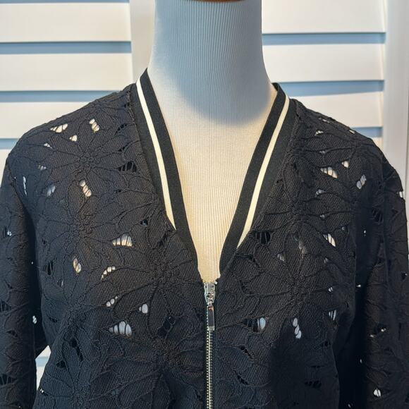 Atmosphere NWOT Zipper Texture Jacket with striped detail. - Picture 2 of 6